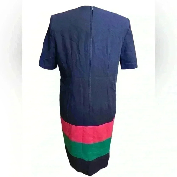 Vintage Willow Ridge Color Block Secretary Midi Dress Womens M - Picture 2 of 9